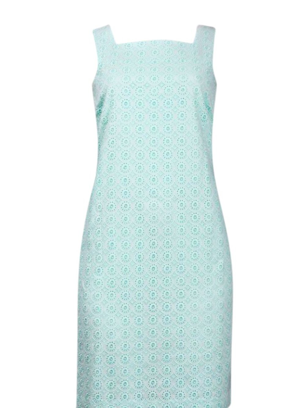Muse Square Neckline Eyelet Cotton Dress